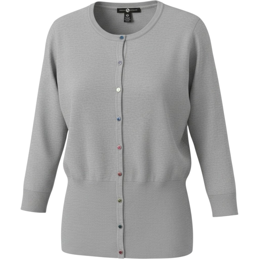Ashley Stewart Cardigan Women 18/20 Basic Cardi Heather Gray Button Down New